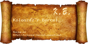 Koloszár Bercel névjegykártya